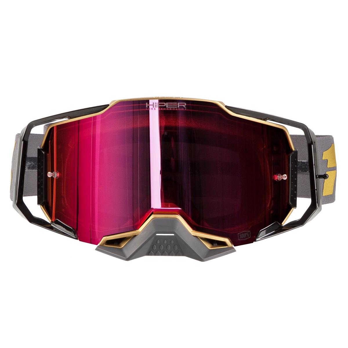 100% 50003-00001 maschera occhiali motocross off road armega falcon 5 a  specchio rossa