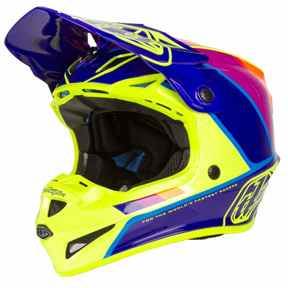 Troy Lee Designs Kids Motocross-Helm SE4 Polyacrylite MIPS Beta - Gelb/Lila