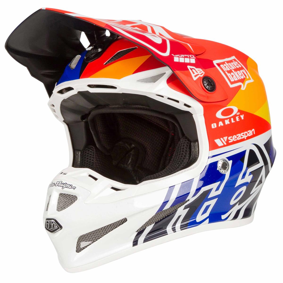 Troy Lee Designs Motocross-Helm SE4 Composite MIPS Jet - Orange/Navy
