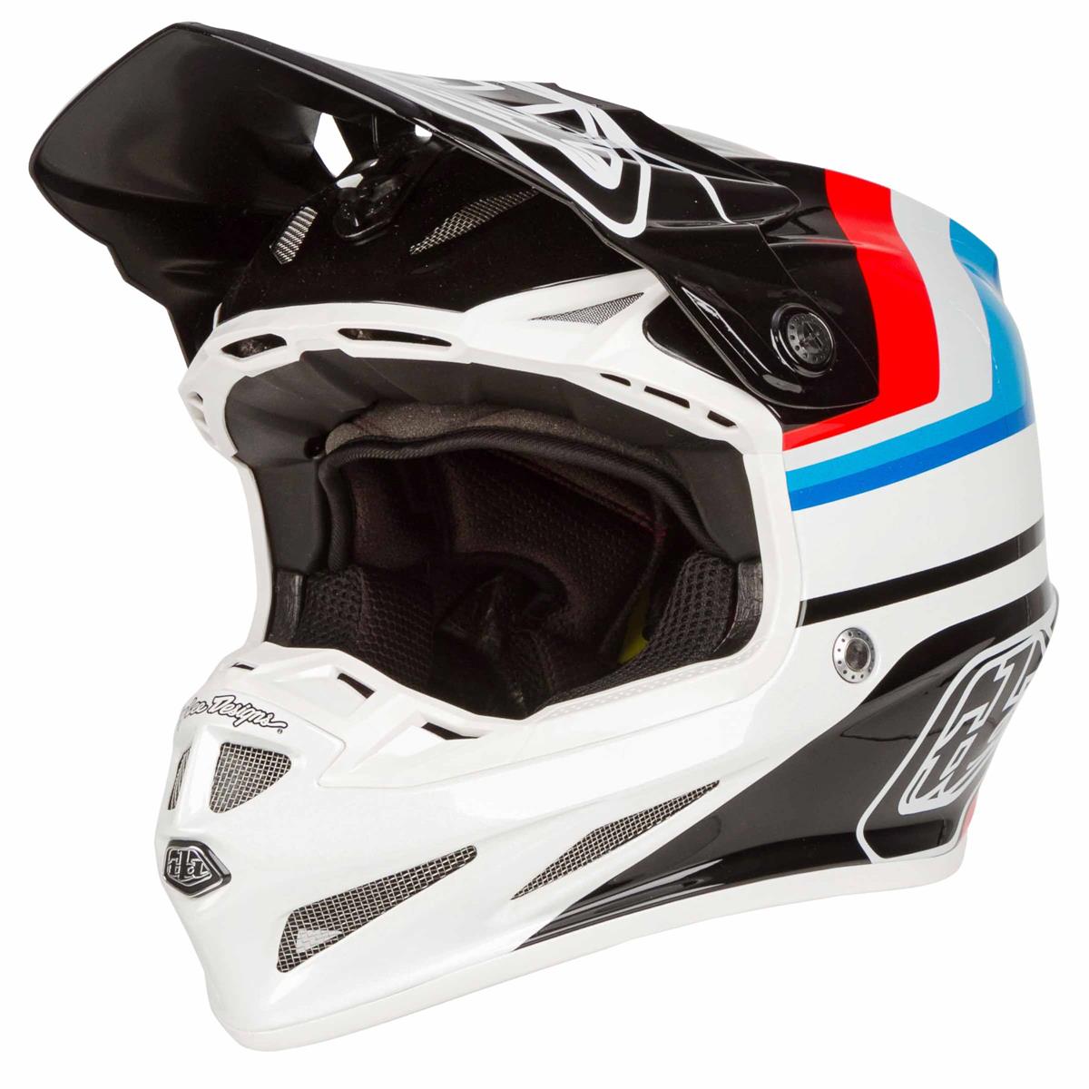 Troy Lee Designs Motocross-Helm SE4 Composite MIPS Mirage - Weiß/Schwarz
