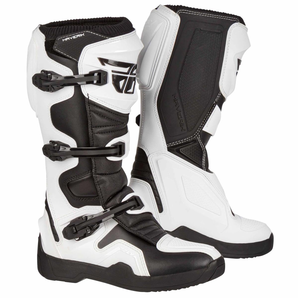 Fly Racing MX Boots Maverik II White/Black