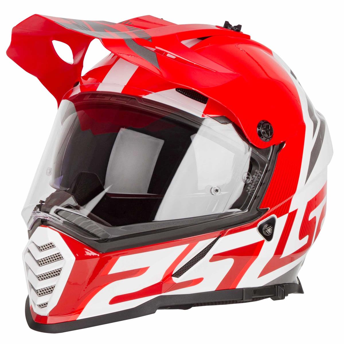 LS2 Adventure Helmet MX 436 Pioneer Evo Evolve - Red/White