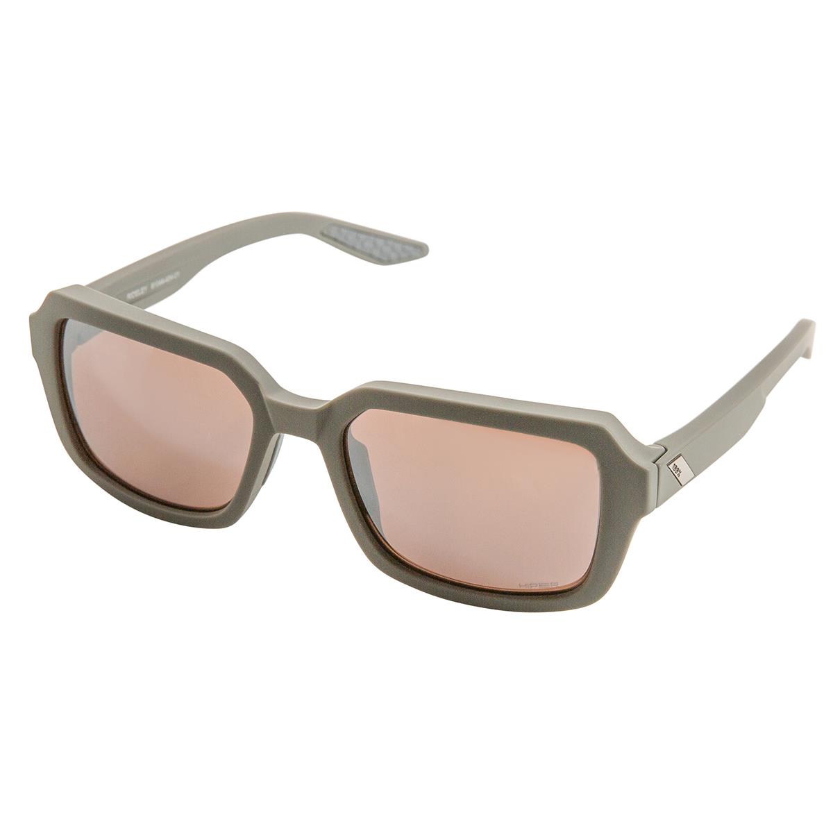 100% Sunglasses Rideley Soft Tact Cool Gray - HiPER Silver Mirror Lens