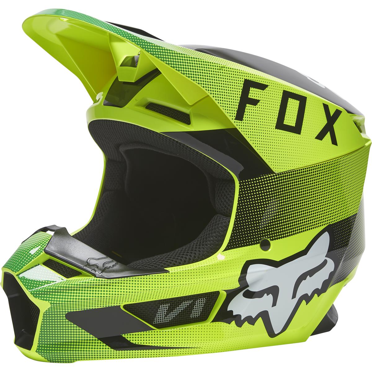 Fox MX Helmet V1 Ridl - Flow Yellow | Maciag Offroad