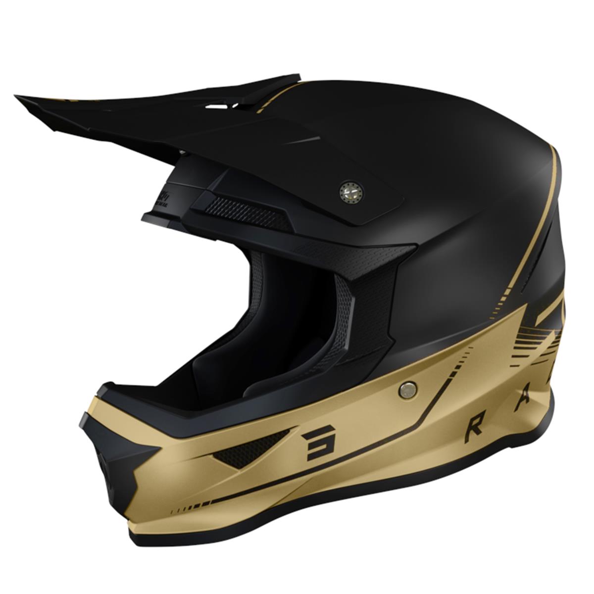 Shot MX Helmet Furious Raw 3.0 Matte Black/Gold