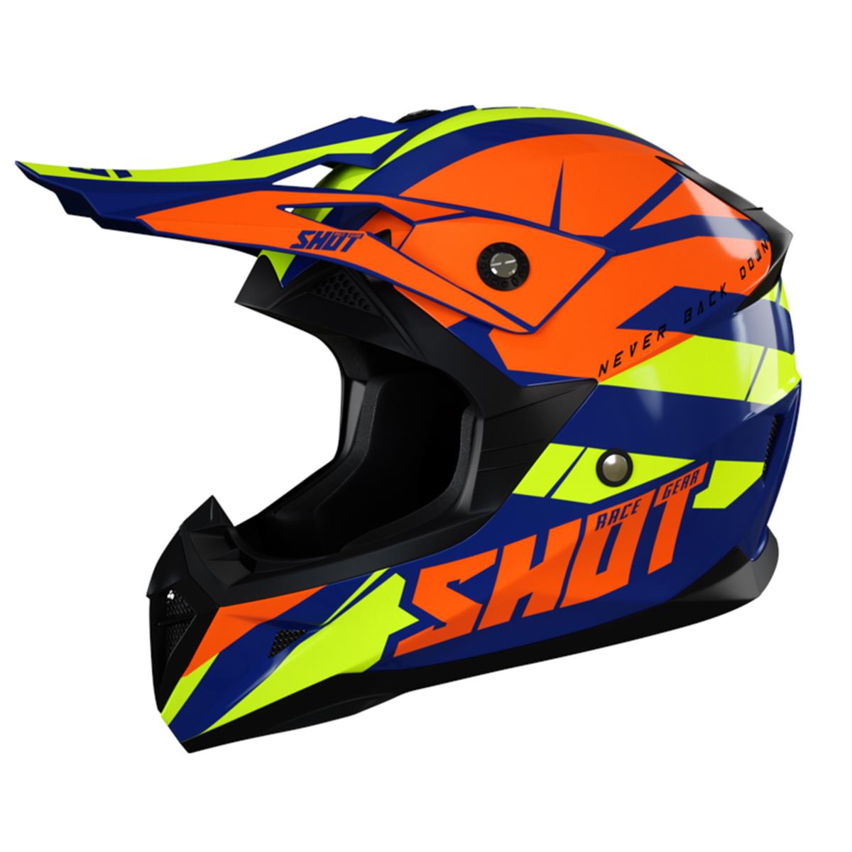 Shot Motocross-Helm Pulse Revenge Glossy - Navy/Orange/Neongelb