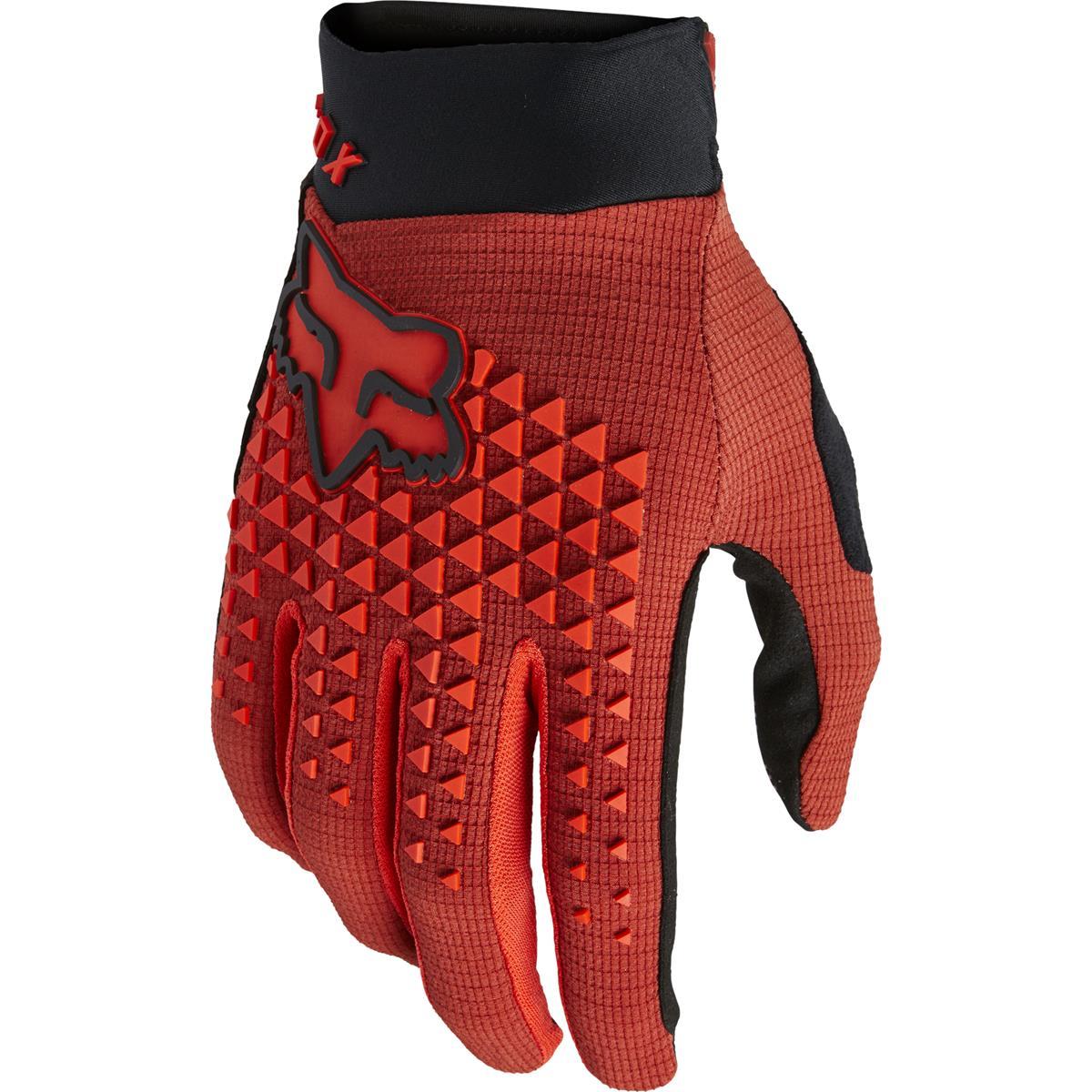 Fox Kids MTB Gloves Defend Red Clay