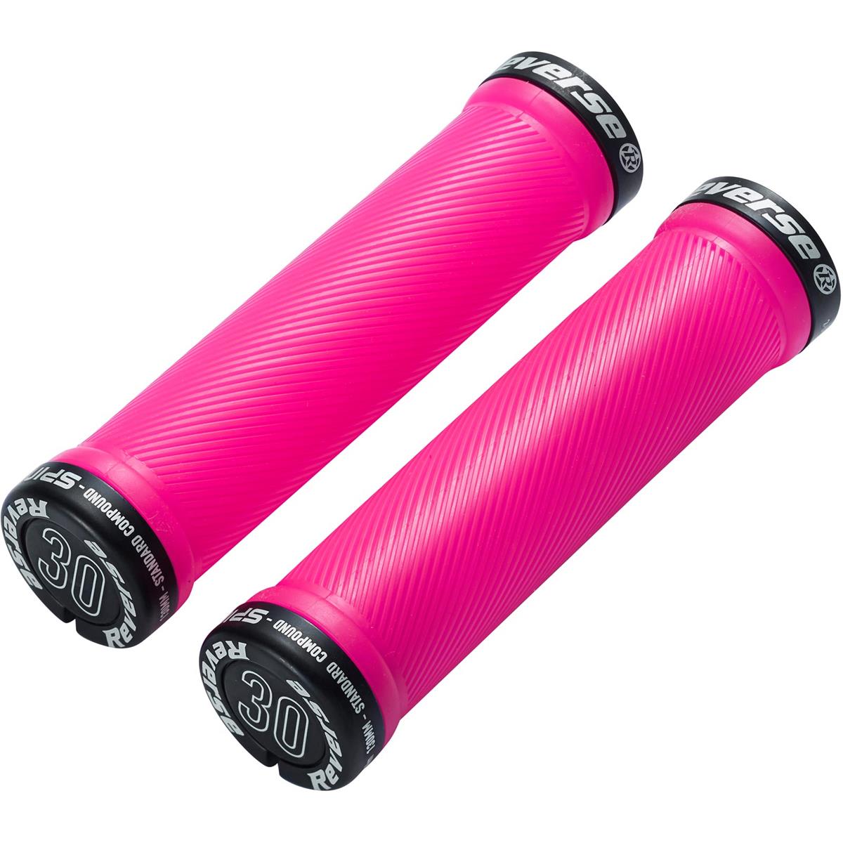 Reverse Components MTB Grips Spin Lock-On System, 30 x 130 mm, Neon Rot/Black