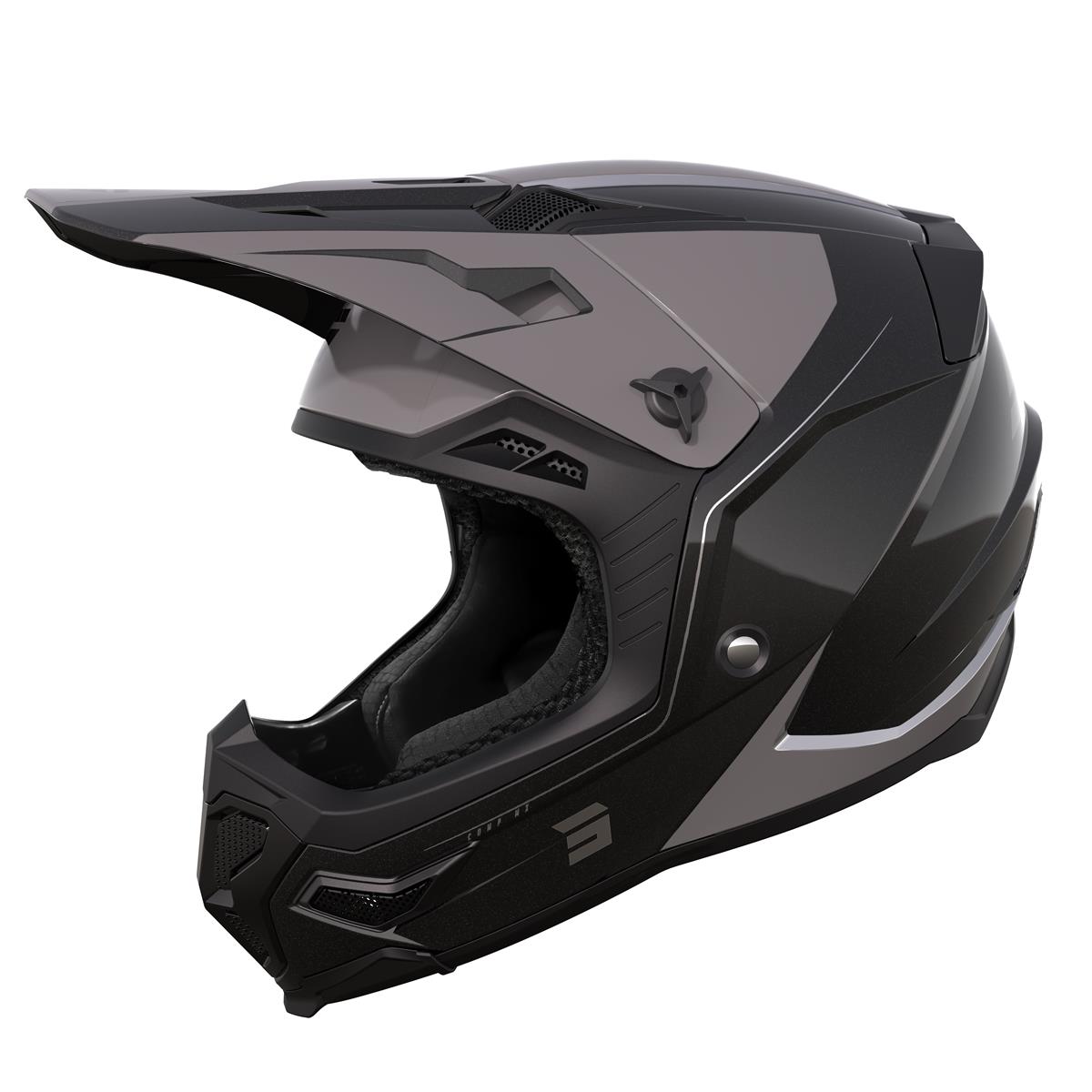 Shot MX Helmet Core Comp Black Matt Glossy