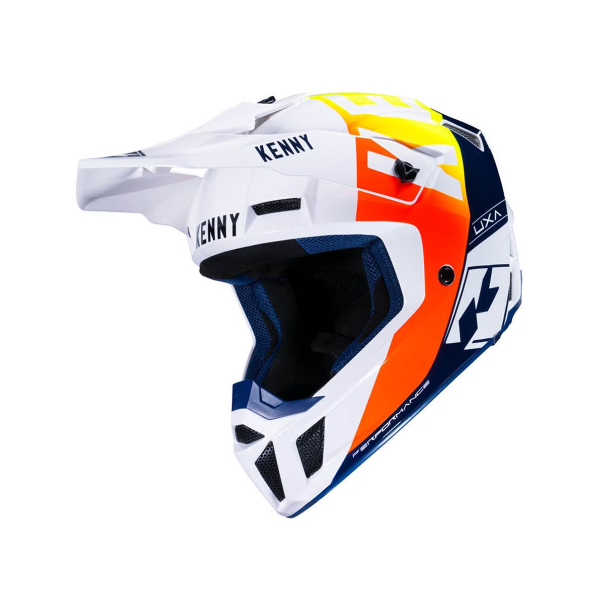 Kenny Motocross-Helm Performance Graphic - Weiß/Navy/Rot