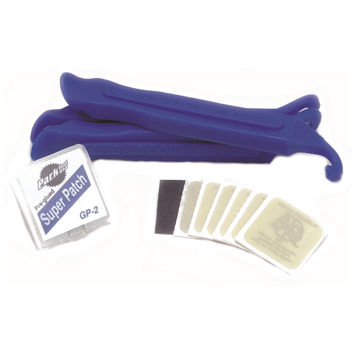 Park Tool Bike Tire Lever Set TR-1 Blue, with self-adhesive Patches