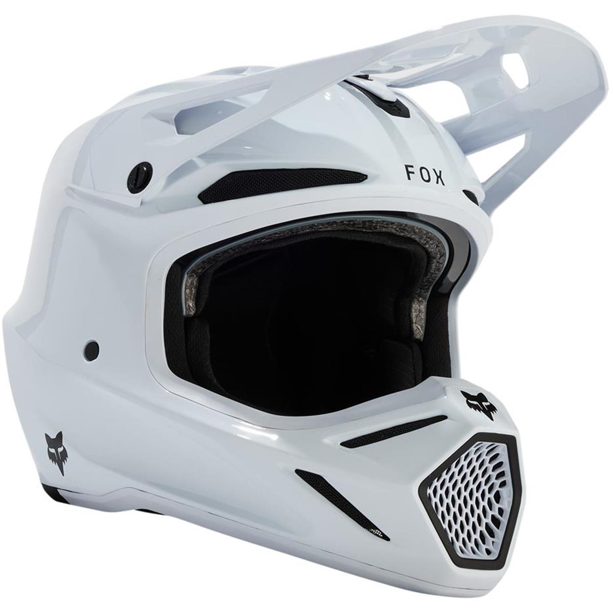 Fox MX Helmet V3 RS Carbon Solid - White | Maciag Offroad