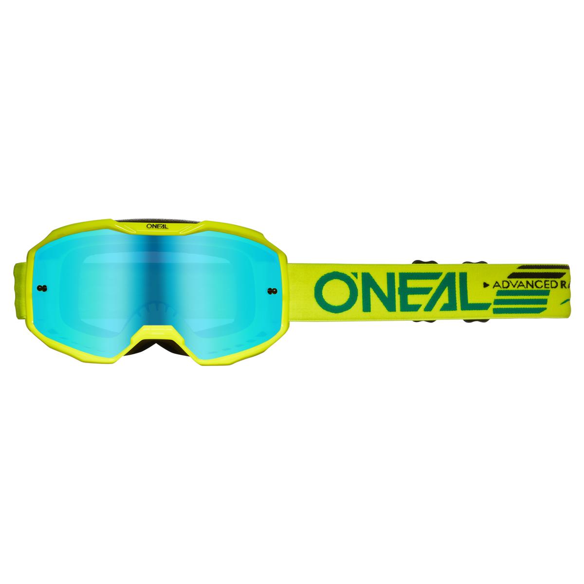 O'Neal MX Goggle B-10 Solid - Neon Yellow - Radium Blue