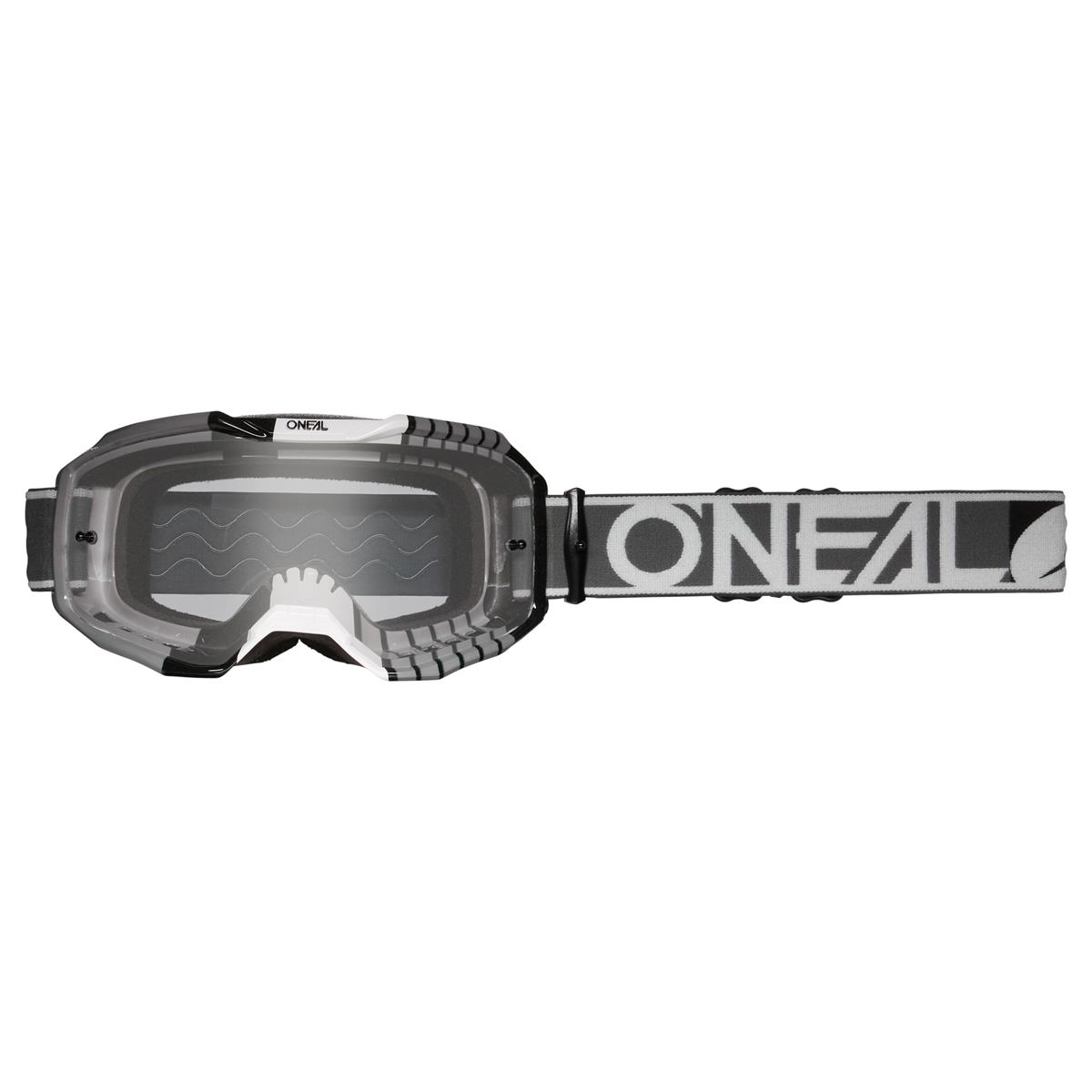 O'Neal MX Goggle B-10 Duplex - Gray/White/Black - Clear