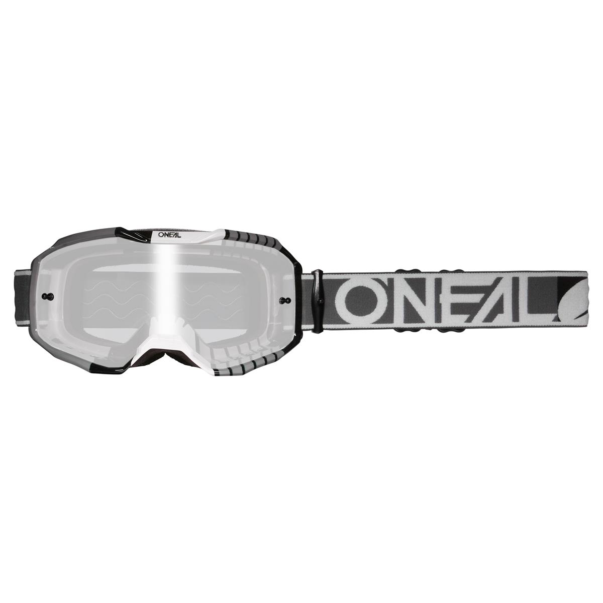 O'Neal MX Goggle B-10 Duplex - Gray/White/Black - Mirror Silver