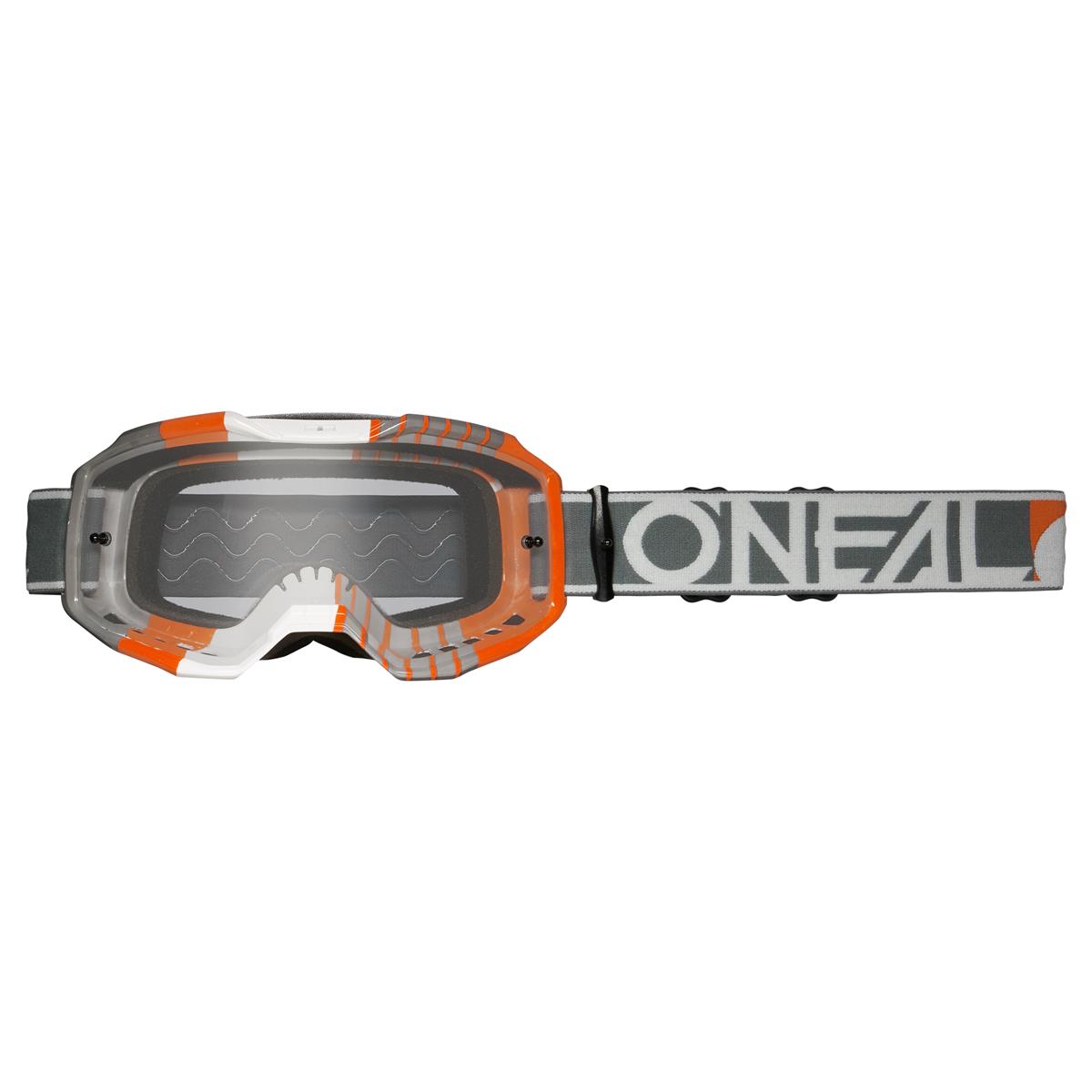 O'Neal MX Goggle B-10 Duplex - White/Gray/Orange - Clear