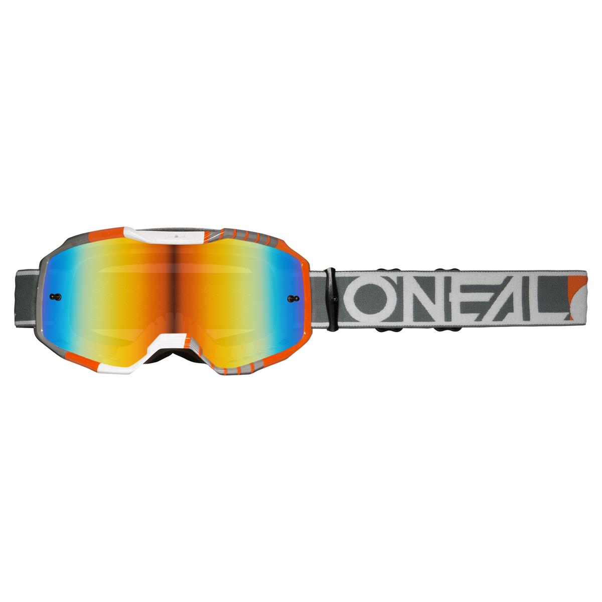 O'Neal MX Goggle B-10 Duplex - White/Gray/Orange - Radium Red