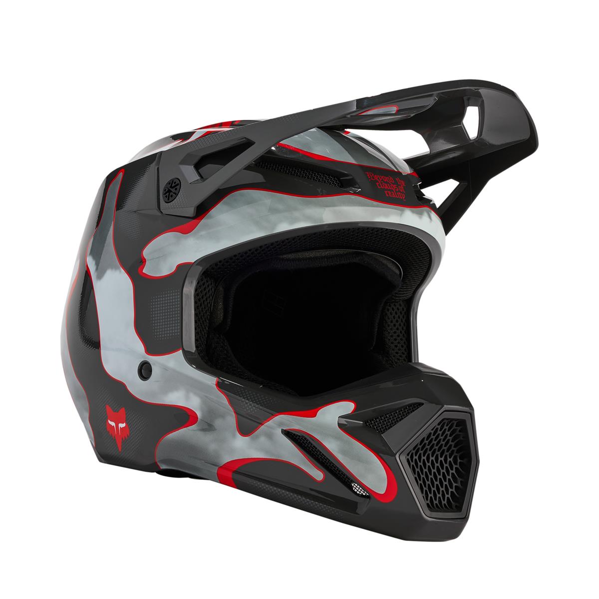 Fox Motocross-Helm V1 Atlas - Grau/Rot