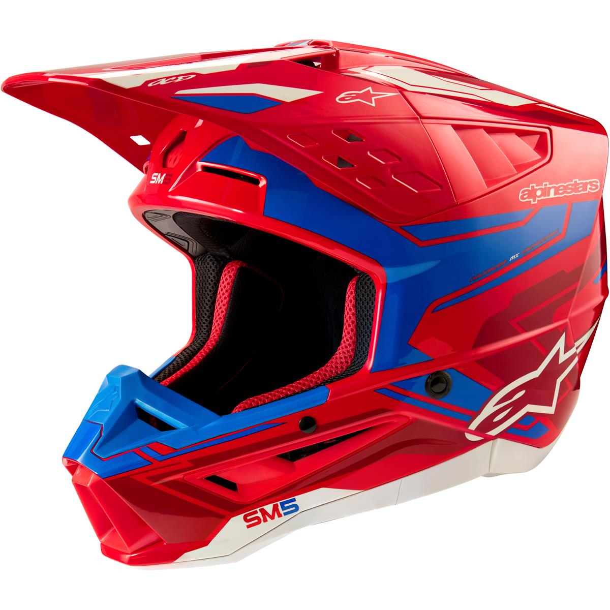 Alpinestars MX Helmet S-M5 Action 2 - Red/Blue/Glossy