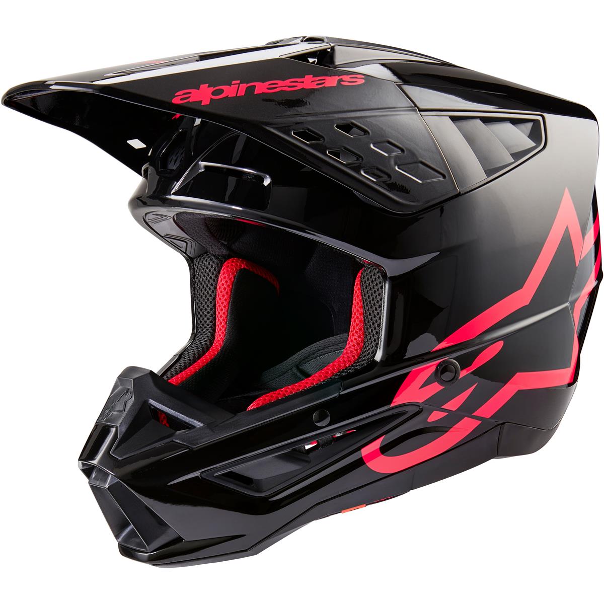 Alpinestars MX Helmet S-M5 Corp - Black/Diva Pink/Glossy