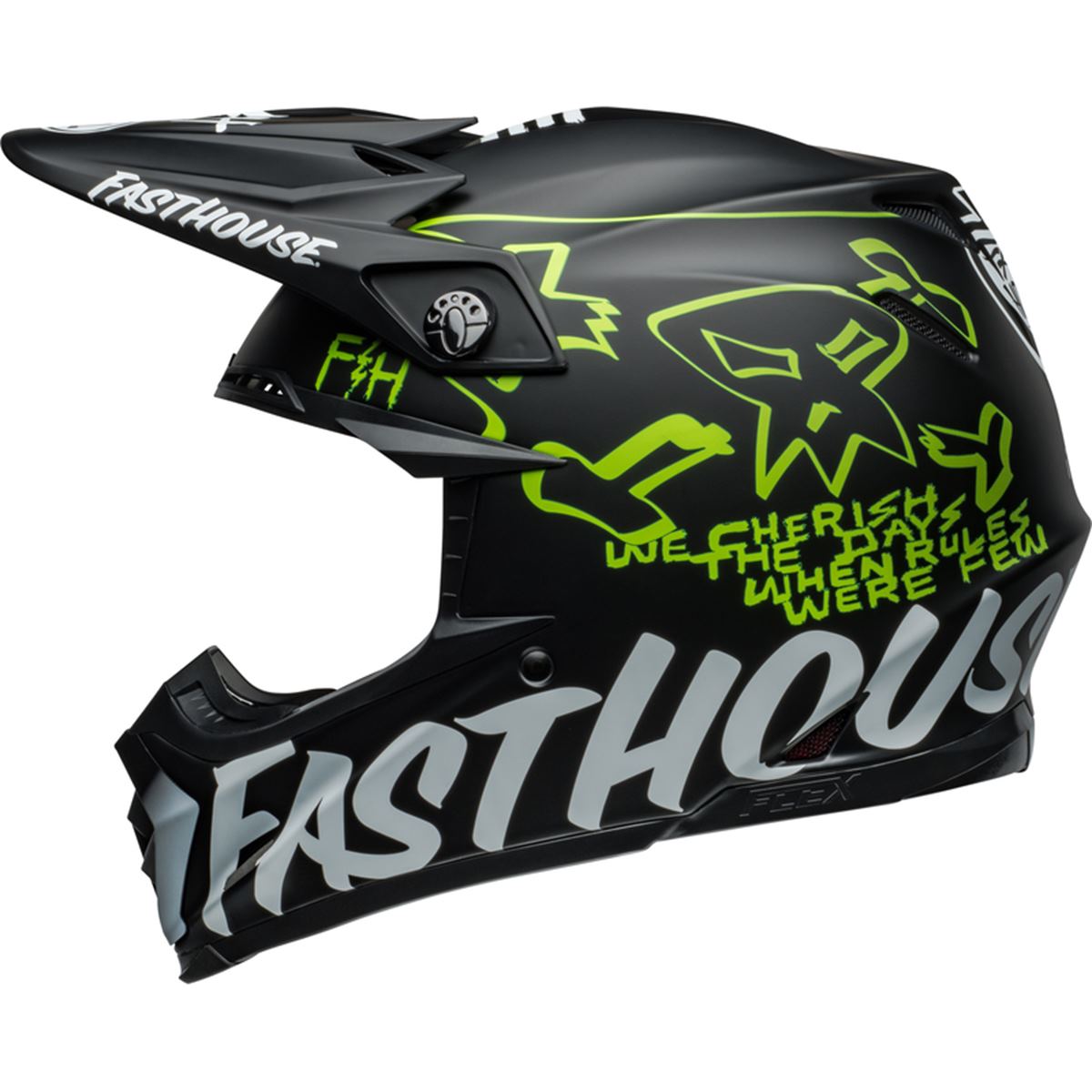 Bell MX Helmet Moto-9S Flex Fasthouse Mc Core - Matte Black/Yellow