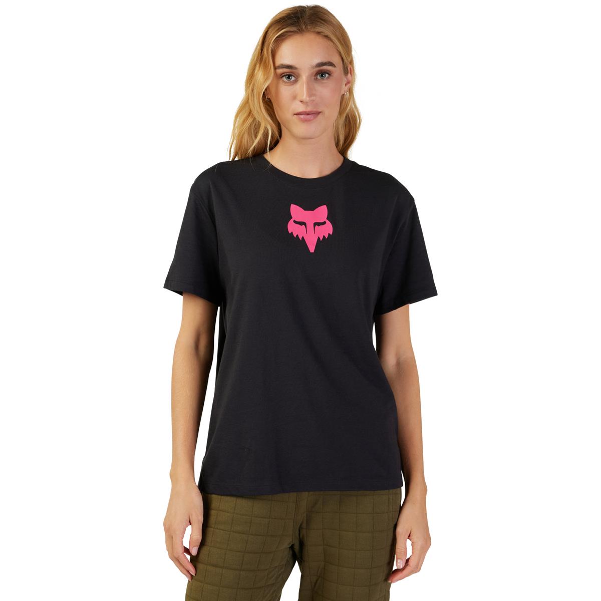 Fox Donna T-Shirt Core Fox Head - Nero/Rosa