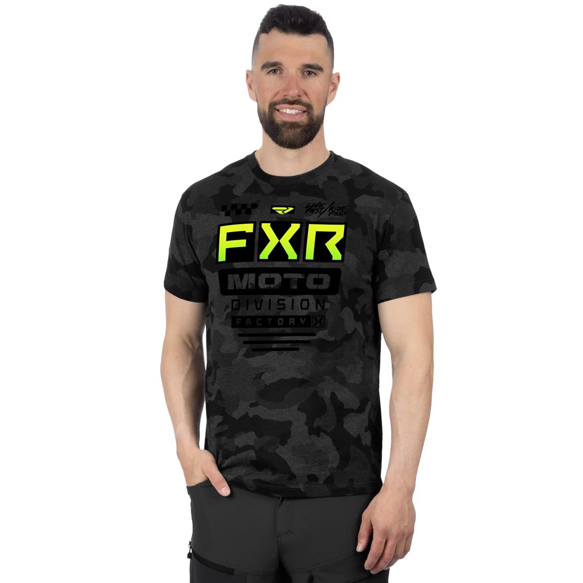 FXR T-Shirt Gladiator Premium Gray Camo/Glow Stick