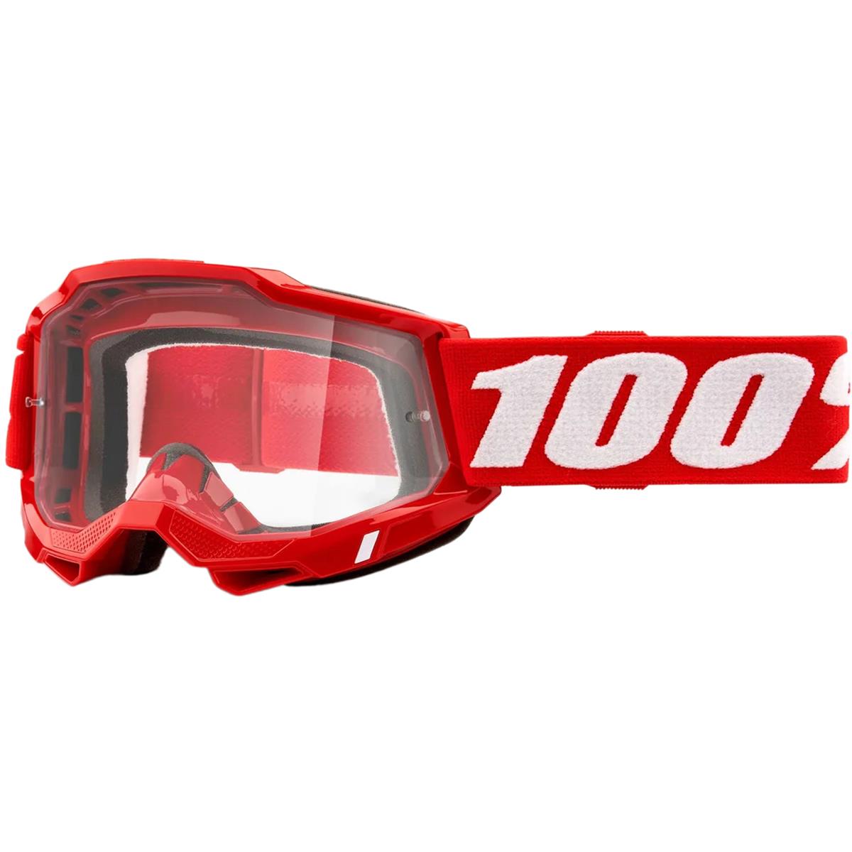 100% Goggle Accuri Gen. 2 Neon Red - Clear, Anti-Fog
