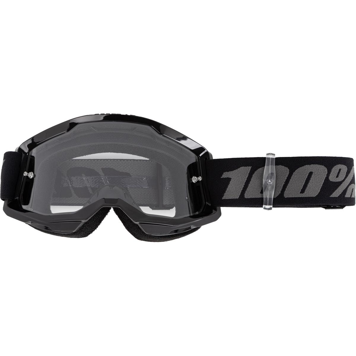 100% Kids Goggle Strata Gen. 2 Black - Clear, Anti-Fog