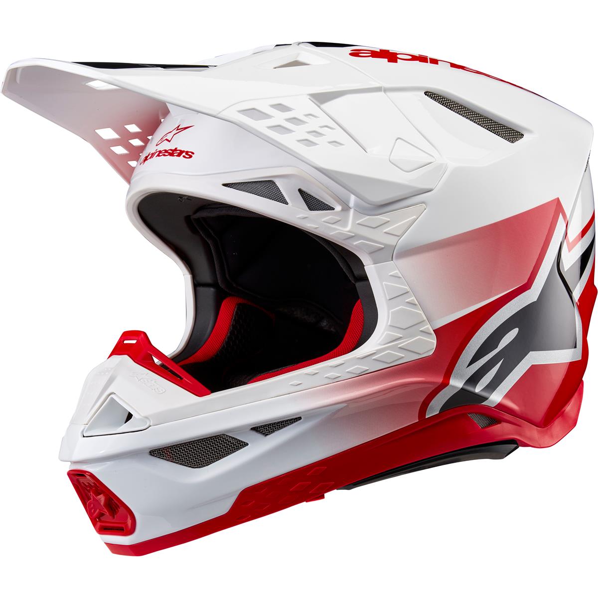 Alpinestars Motocross-Helm Supertech S-M10 Unite - Rot/Weiß Glossy