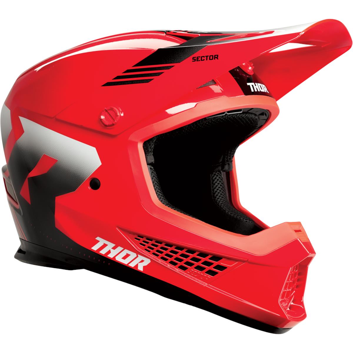 Thor Motocross-Helm Sector 2 Carve - Rot/Weiß
