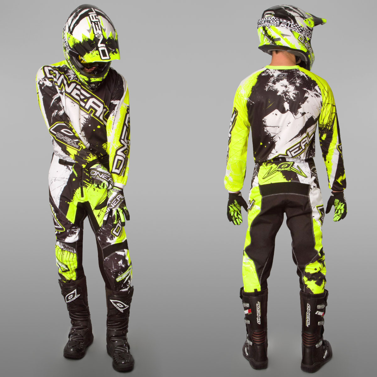 Motocross & Off-Road Gear ONeal Element Shocker Neon Gelb COMBO MX Moto ...
